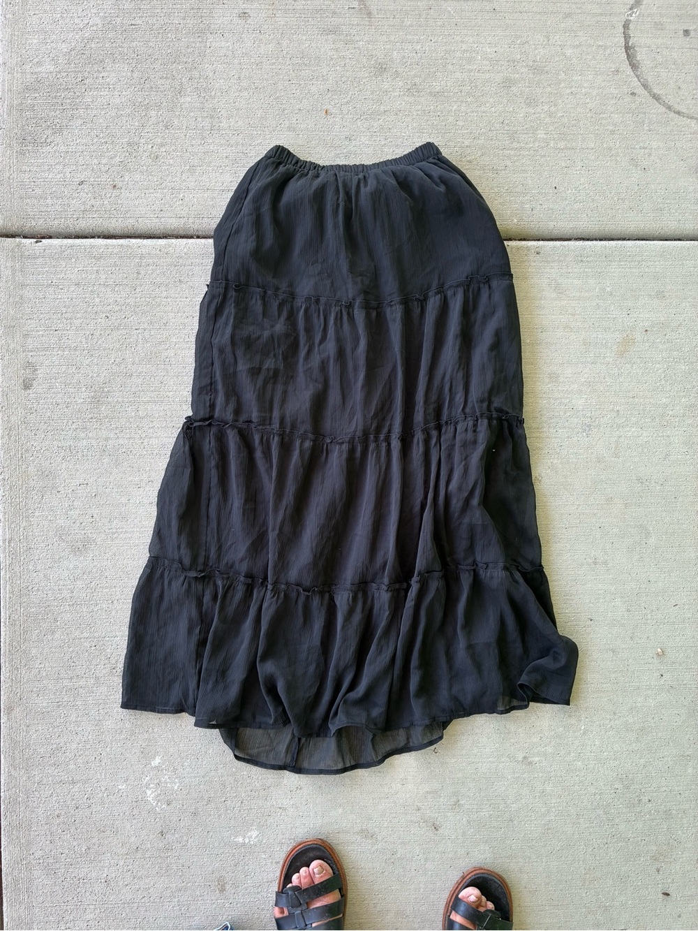 HOLLISTER Black Tiered Maxi Skirt Whimsical Y2k 2000s Western Boho - Picture 5 of 6